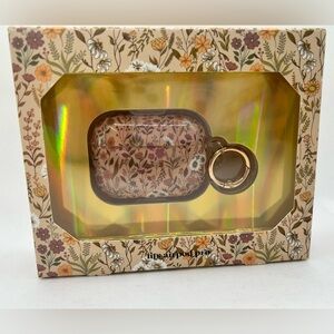 NIB Simply Southern AirPods Pro Case Floral Pink Cream Gold Keychain